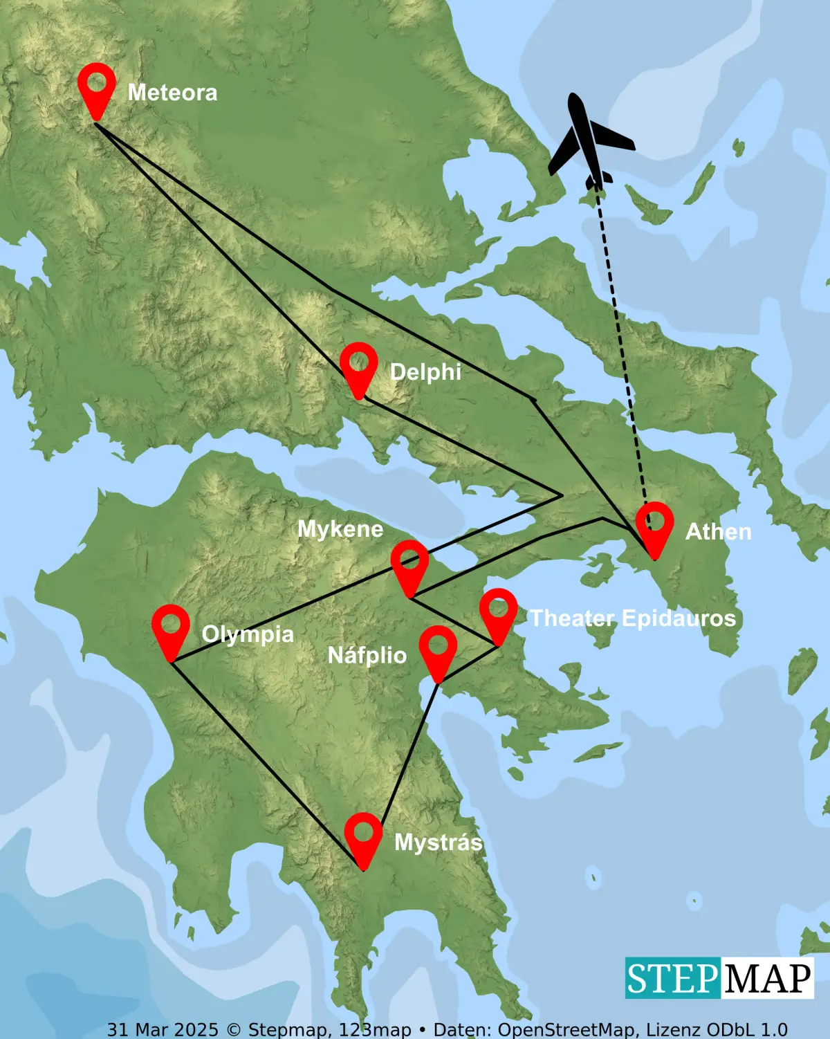 Reisekarte Griechenland zum Verlieben