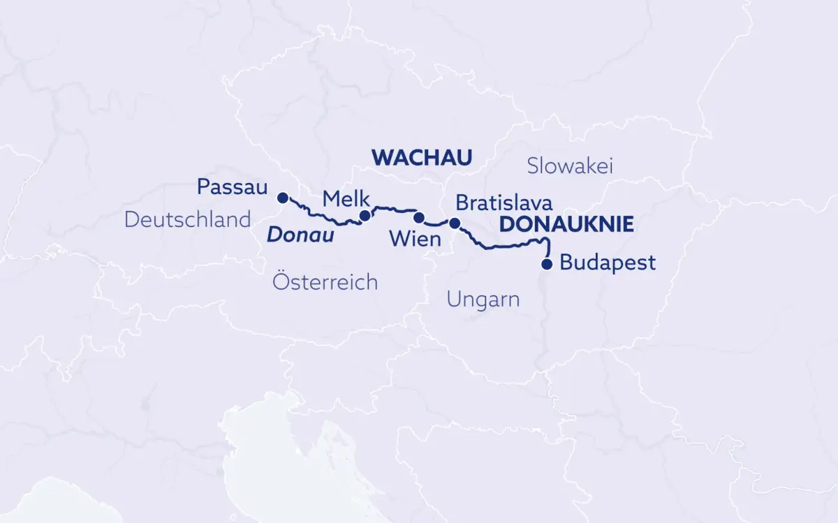 Reisekarte Die Magie der Donau